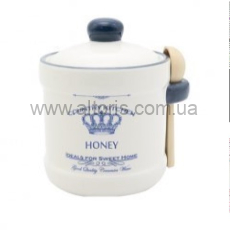 Банка для мёда с деревянной ложкой, керамика, S&T, в подарочной упаковке - 420мл Империя 700-04-12