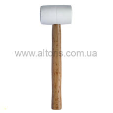 киянка резиновая Kubis - 450 г, 60 мм, белая резина, деревянная ручка