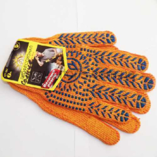 перчатки ПВХ /Р.Т./ - кл.7 оранжевый "Солнце" с точкой арт1062