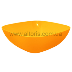 тарелка глубокая  пластик  /Алеана / - 150*150*55 оранжево - прозрачный
