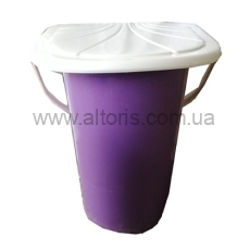 ведро-туалет 17л пластмассовое с крышкой Консенсус - фиолетовое