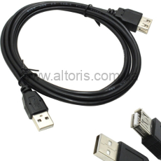 удлинитель электрический - USB штекер-USB гнездо 1.8м с фильтрами