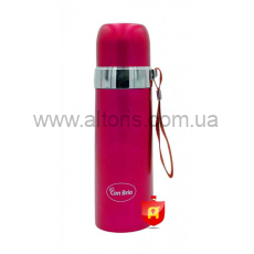 термос Con Brio - СВ-381 розовый, 0,35 л, ремешек