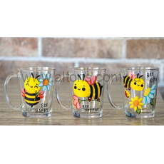 кружка стекло Texas Gallery - 290 мл "Bee happy"