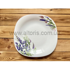 тарелка мелкая стеклокерамика Vinnarc - №9,5 квадрат Лаванда 6808к
