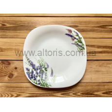 тарелка мелкая стеклокерамика Vinnarc - №8 квадрат Лаванда 6808к