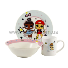 набор детский керамика Interos - 3пр. Лялька Лол  TO-17