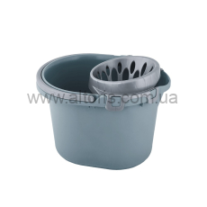 ведро пластмассовое с отжимом  овал Алеана - 15л./сиз.голуб./серый