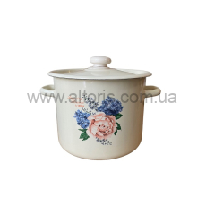 кастрюля эмаль НМ цилиндр. 3л/2 1612/2 - Пион (молочная)