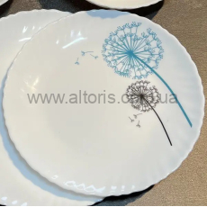 тарелка мелкая стеклокерамика Vinnarc - №7,5 Кульбабки 7006