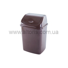 ведро пластмассовое с клапаном для мусора Алеана - 18л  т.коричневое