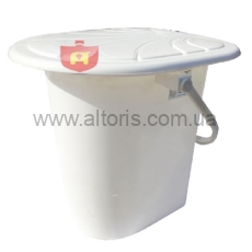 ведро-туалет 17л пластмассовое с крышкой Консенсус - белый