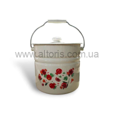 ведро с крышкой НМ 12л/2 цилиндр. 1224/2 - Гранат (молочная)
