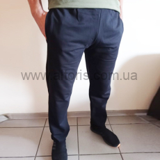 штаны мужские трикотажные прямые - 46-48 L  темно-синие