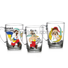 кружка стекло "Cappuccino" Gallery - 320мл  "Козаки"