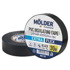 изолента MOLDER - 19mm, 30м черная проф , огнеустойчивая
