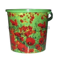 ведро пластмассовое пищевое мерное Полимерагро - 10л с рисунком