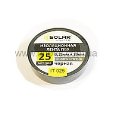 изолента ПВХ TM SOLAR - 19мм*20м. черная