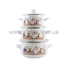 набор посуды Zauberg эмаль - 2л/3л/3,5л, Повара, 10W