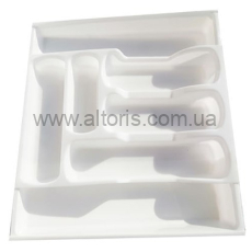 лоток для столов. приборов пластик Консенсус - раздвижной белый 455*415*60мм