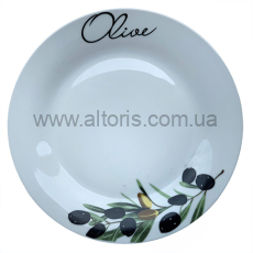 тарелка мелкая керамика Interos - №8 оливки Д.200мм (8002)