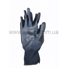 перчатки Seven - синт.черные с черным полиуретановым покрытием 69024 "б" 10 размер