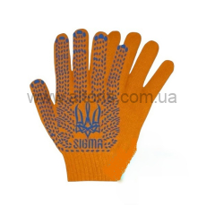 перчатки ПВХ Sigma - оранж р10 Тризуб