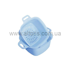 миска пластмассовая Полимерагро - 3л квадратная с руч. и друшляком