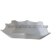 тарелка глубокая стеклокерамика Vinnarc - №9 квадратна  white Flower LFHSP90