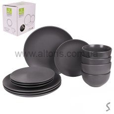 набор обеденный керамика STENSON - 12пр/наб (тарілка 26+21см, супниця 14см) MC5581-3