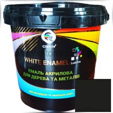 эмаль акриловая LuxLine (WHITE ENAMEL) - 0,85 кг черная