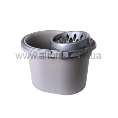 ведро пластмассовое с отжимом  овал Алеана - 15л./какао/серый