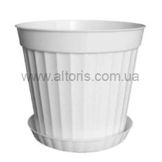 горшок для цветов "Ребро"/Гемопласт/ - №1 белый д85