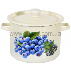 кастрюля эмаль НМ цилиндр. 2л/2 1610/2 - Голубика (молочная)