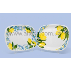блюдо стеклокерамика  "Parma" Gallery - 21*18см "Mediterranean lemon"  прямоуг.