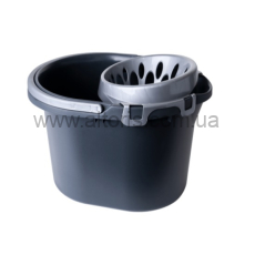 ведро пластмассовое с отжимом  овал Алеана - 15л. /гранит/серый