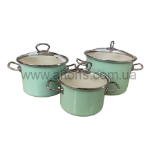 набор посуды №1500 НМ к-ли цил.с н/ж об.2/3/5,5л - Мятная прохлада