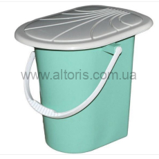 ведро-туалет 17л пластмассовое с крышкой Консенсус - бирюза