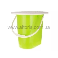 ведро-туалет 17л пластмассовое с крышкой Консенсус - салатовое