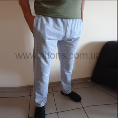 штаны мужские трикотажные прямые - 46-48 L  серые
