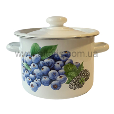 кастрюля эмаль НМ цилиндр. 3л/2 1612/2 - Голубика
