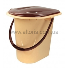 ведро-туалет 17л пластмассовое с крышкой Консенсус - бежевое