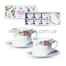 сервиз чайный стеклокерамика S&T - 12пр. Розовый бутон 30055-15019