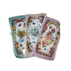 Полотенце кухонное  - лен натуральное цветы микс  25*50см