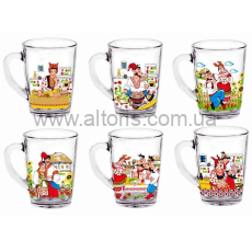 кружка стекло - 320 мл Капучіно КОЗАКИ Q0896