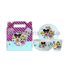 набор детский керамика "L.O.L.Surprise" Gallery - 3пр(тарелка20,3см +пиала13см +чаш. 220мл) Totally awesome