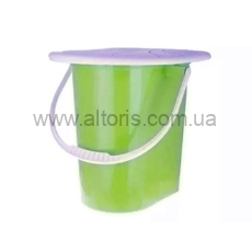 ведро-туалет 17л пластмассовое с крышкой Консенсус - зеленое