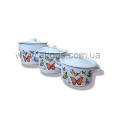 набор посуды №822 НМ к-ли цил.2/3/5,5л  - Батерфляй