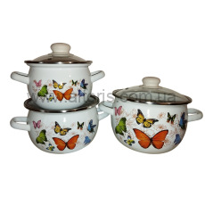 набор посуды №6928 НМ к-ли сфер.1,5/2,5/3,5л - Бабочка