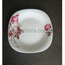 тарелка мелкая стеклокерамика Vinnarc - №11  квадратна Ароматна троянда 6916к FP110